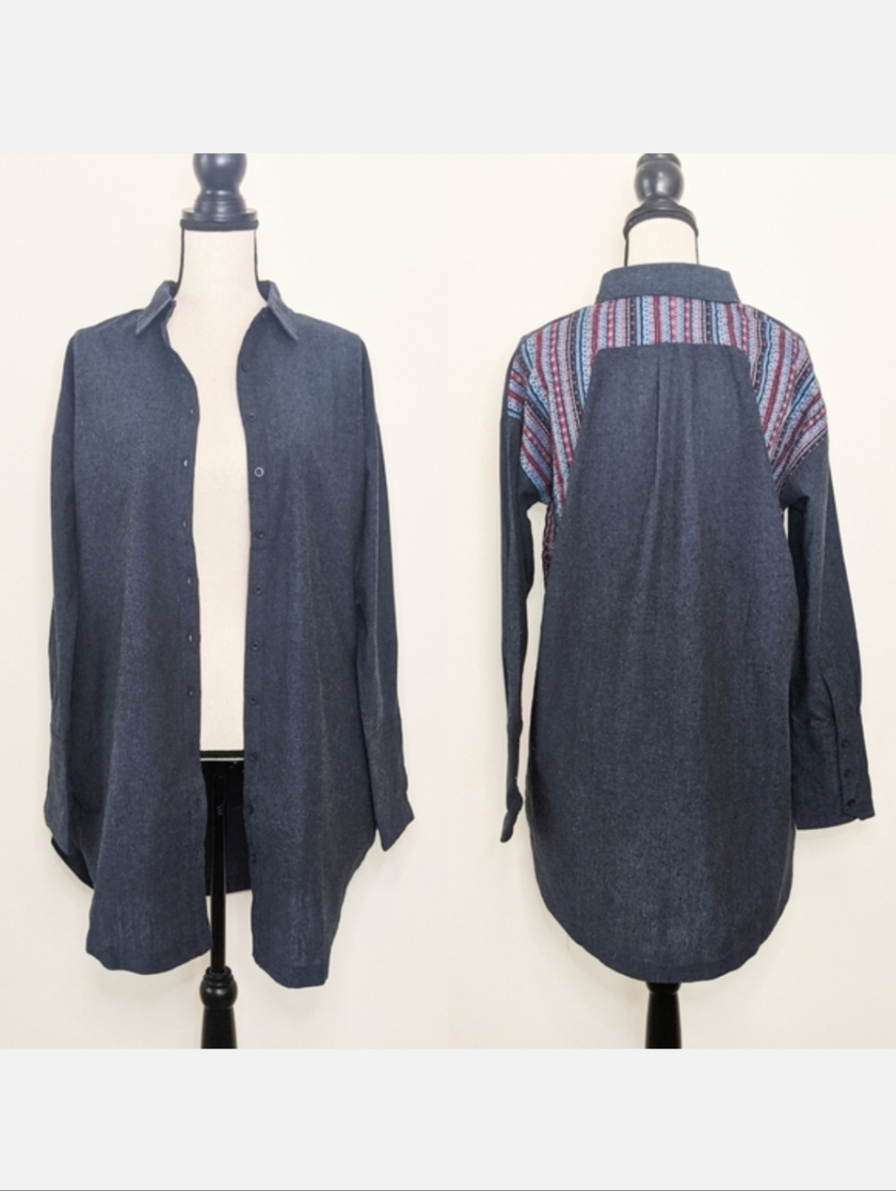 NWT Oddi Contrast Yoke Shirt Jacket, Size Small